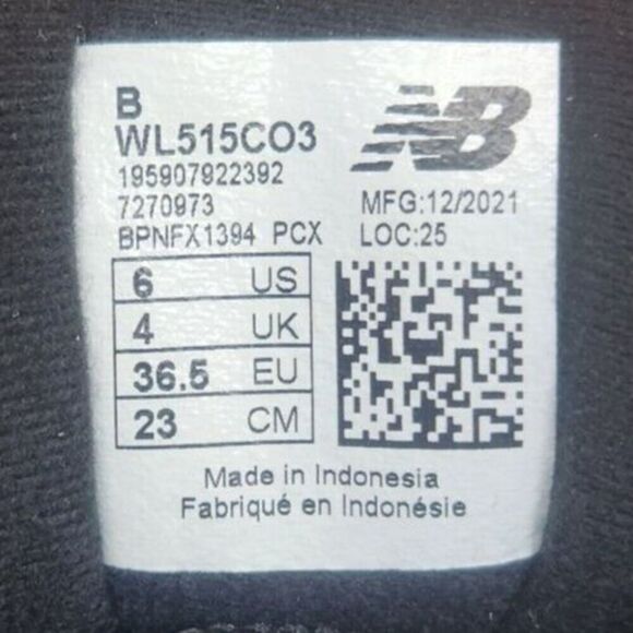 New Balance Classics 515 v3 Womens Sz 6 B Black Running Sneakers Shoes WL515CO3 - Picture 9 of 9